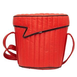 Timmy Woods 90s Red and Black Vinyl Bucket Bag